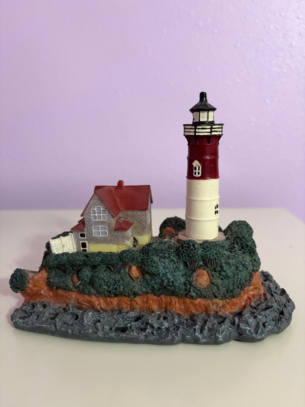 Lighthouse Figurine with Coastal House